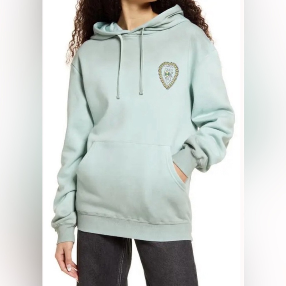 Cross Colours Vintage Sage Equality Green Hoodie Size XS NWT